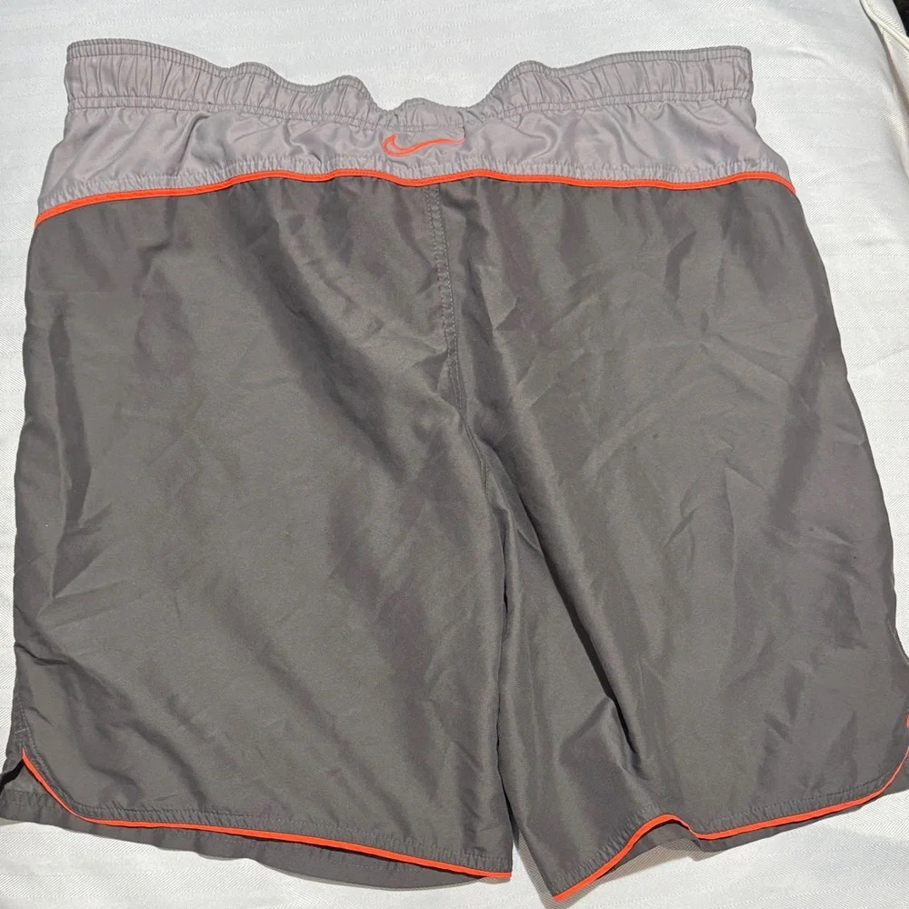 Nike Gray Shorts with Orange Swoosh and Trim - Picture 3 of 4